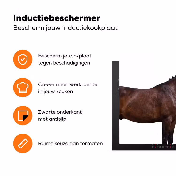 Paard - Modern - Balans Inductie beschermer vinyl 3mm klein -zzzzzzz-td-ups