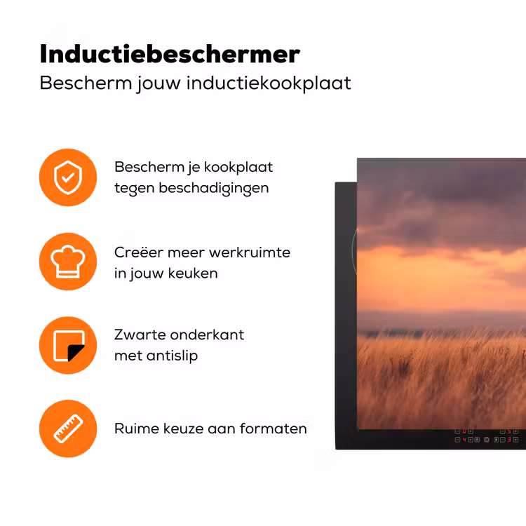 Paard - Wolken - Open veld Inductie beschermer vinyl 3mm klein -zzzzzzz-td-ups