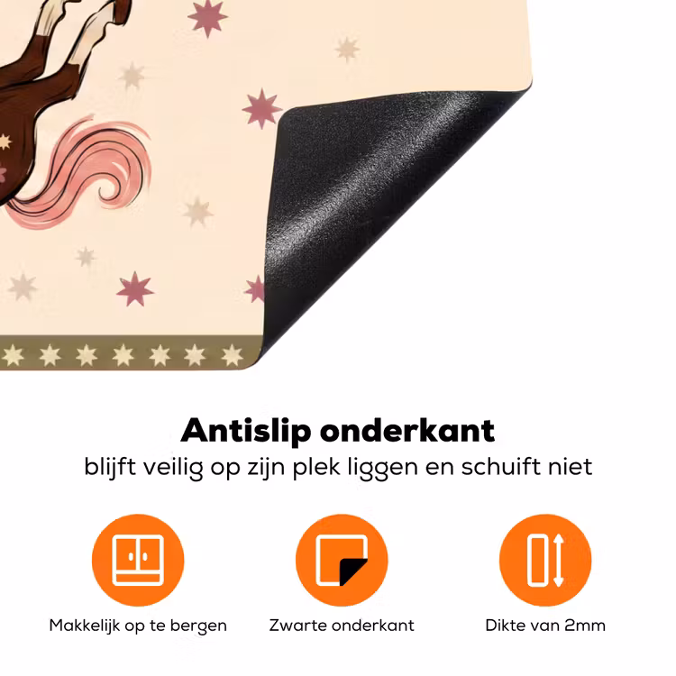 Paard - Zon - Mystiek - Illustratie - Roze Inductie beschermer vinyl 3mm klein -zzzzzzz-td-onderkant