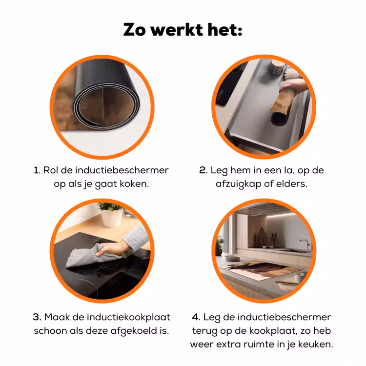 Paard - Zonsondergang - Bruin Inductie beschermer vinyl 3mm klein -zzzzzzz-td-werking