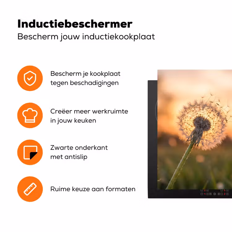 Paardenbloem - Zonsondergang - Veld Inductie beschermer vinyl 3mm klein -zzzzzzz-td-ups