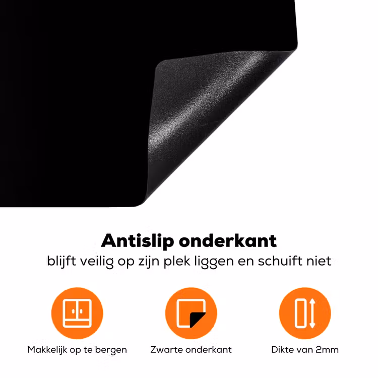 Paardenbloem - Zwart - Bloemen - Botanisch Inductie beschermer vinyl 3mm klein -zzzzzzz-td-onderkant