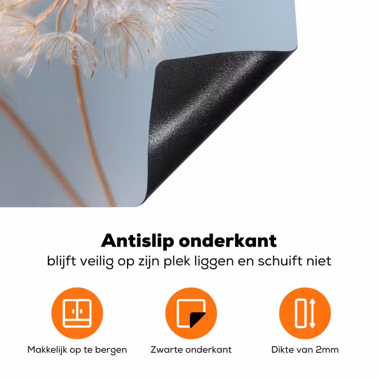 Paardenbloemen - Pluisjes - Wit Inductie beschermer vinyl 3mm klein -zzzzzzz-td-onderkant