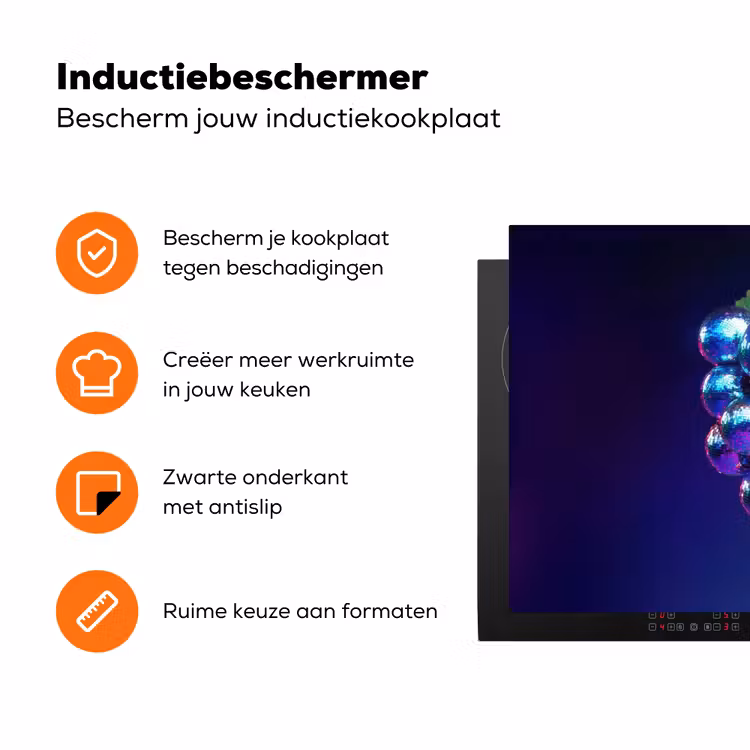 Paars - Disco - Feest - Druif Inductie beschermer vinyl 3mm klein -zzzzzzz-td-ups