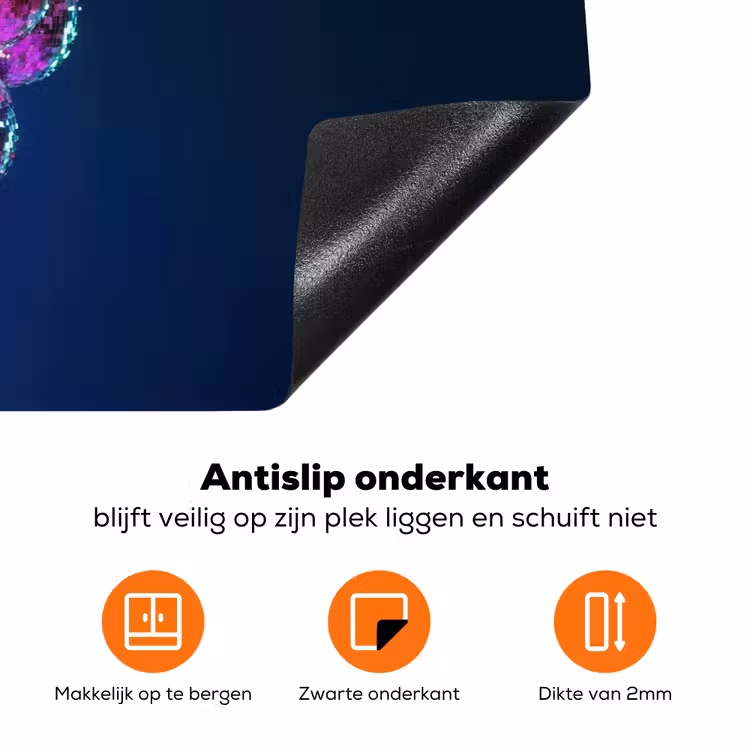 Paars - Disco - Feest - Druif Inductie beschermer vinyl 3mm klein -zzzzzzz-td-onderkant