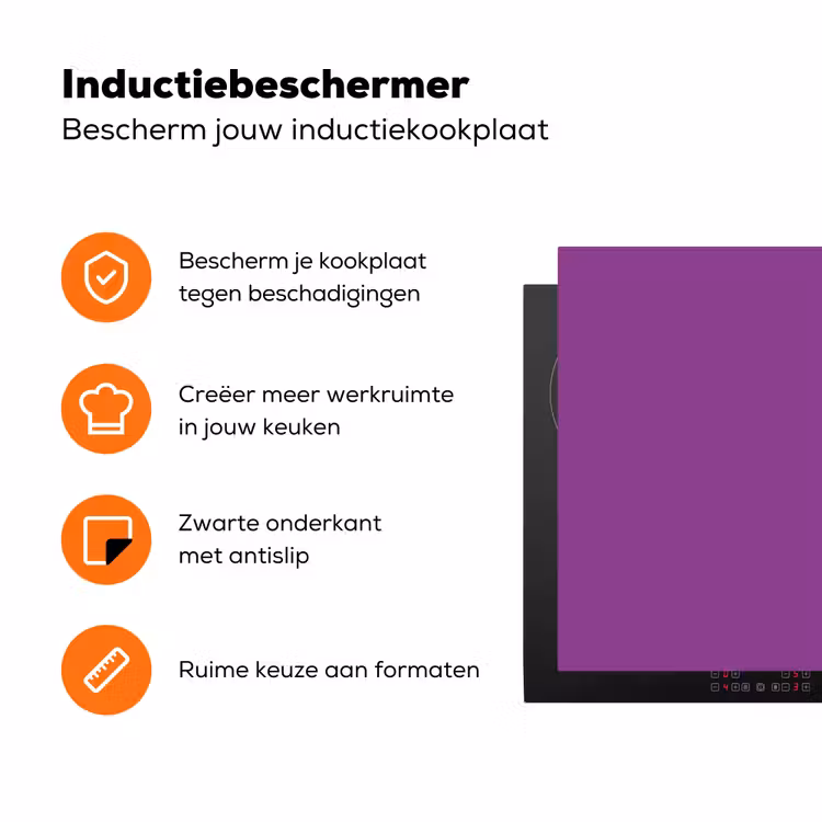 Paars - Kleuren - Effen Inductie beschermer vinyl 3mm klein 276 -zzzzzzz-td-ups