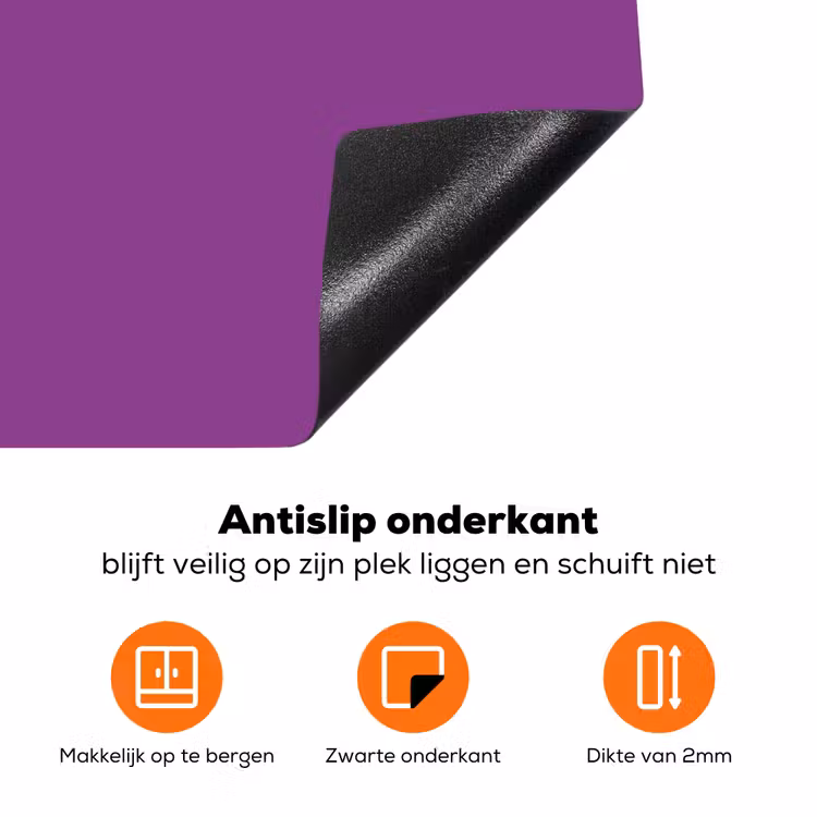 Paars - Kleuren - Effen Inductie beschermer vinyl 3mm klein 276 -zzzzzzz-td-onderkant