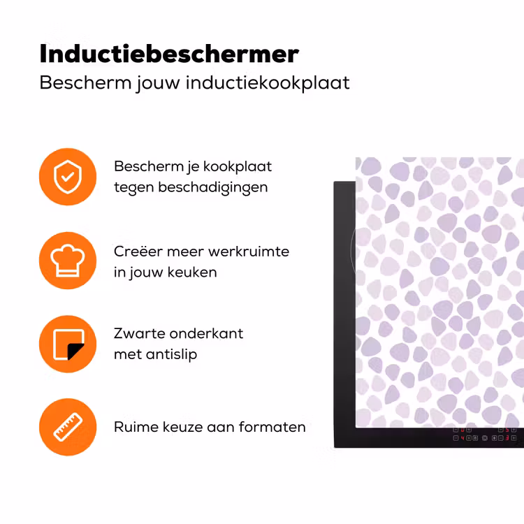 Paars - Vormen - Patroon Inductie beschermer vinyl 3mm klein 276 -zzzzzzz-td-ups