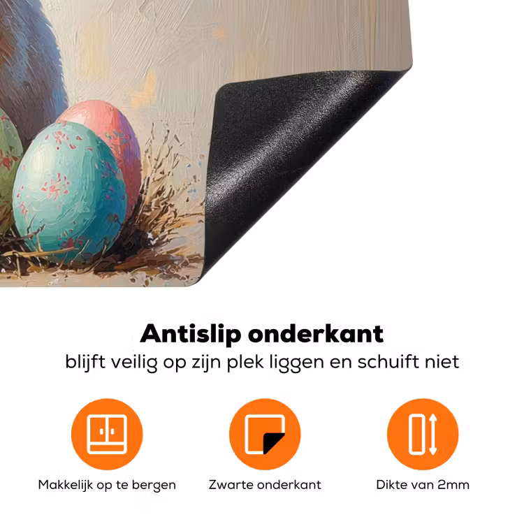 Paashaas - Pastel - Eieren Inductie beschermer vinyl 3mm klein -zzzzzzz-td-onderkant