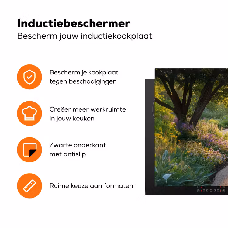 Pad - Bloemen - Park Inductie beschermer vinyl 3mm klein -zzzzzzz-td-ups