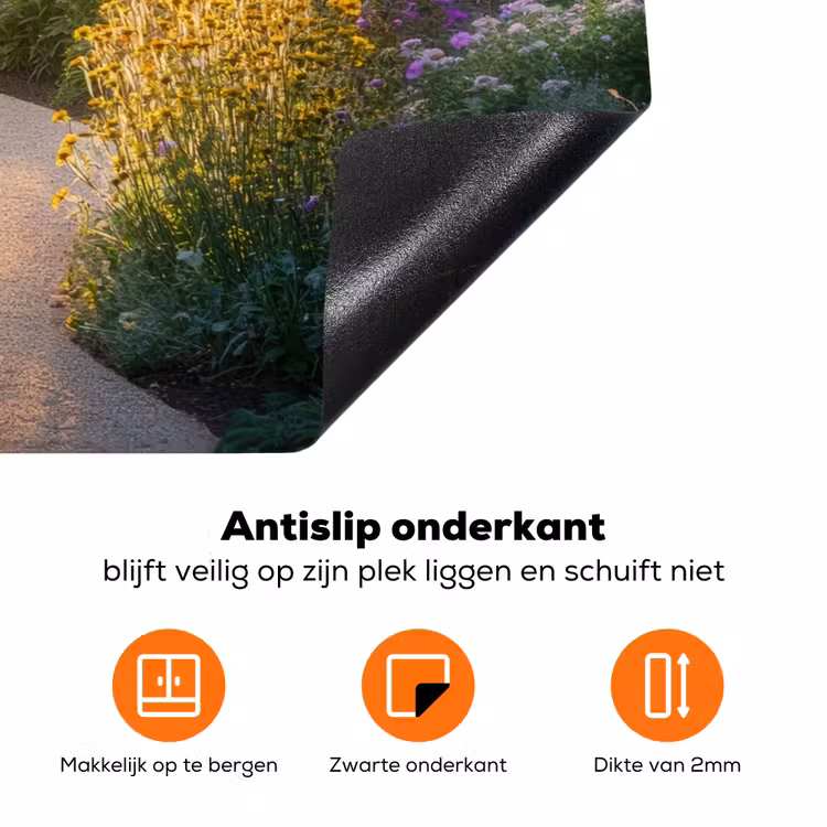Pad - Bloemen - Park Inductie beschermer vinyl 3mm klein -zzzzzzz-td-onderkant