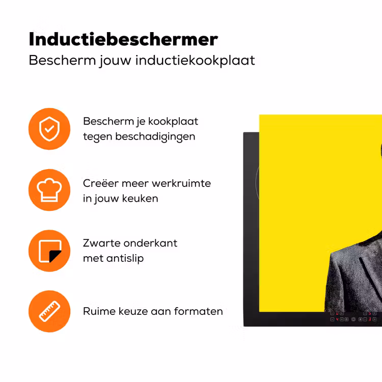 Pak - Hand - Geel Inductie beschermer vinyl 3mm klein -zzzzzzz-td-ups