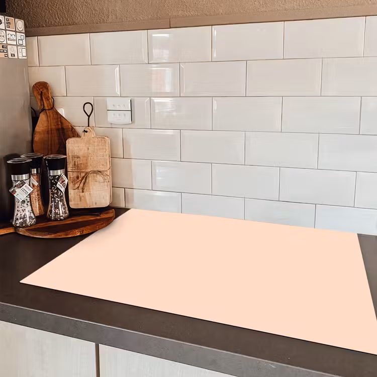 Pale - Peach - Nude Inductie beschermer vinyl 3mm klein 276 -sfeer3