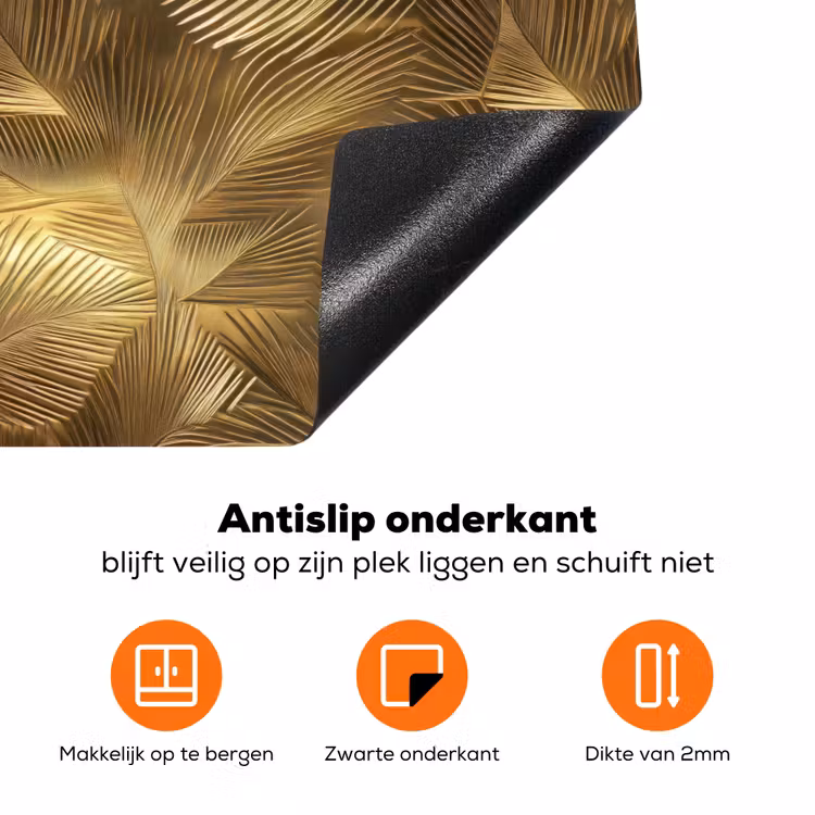 Palm - Waaier - Goud Inductie beschermer vinyl 3mm klein 276 -zzzzzzz-td-onderkant