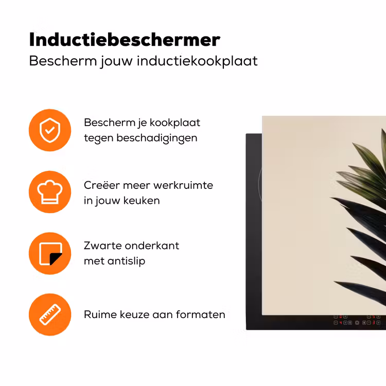 Palmblad - Donkere bladen - Subtiel Inductie beschermer vinyl 3mm klein -zzzzzzz-td-ups