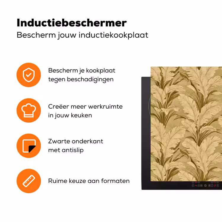 Palmbladeren - Klassiek - Groen Inductie beschermer vinyl 3mm klein 276 -zzzzzzz-td-ups