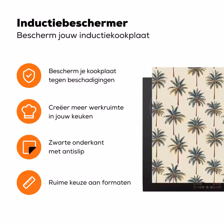 Palmbomen - Tropisch - Groen Inductie beschermer vinyl 3mm klein 276 -zzzzzzz-td-ups