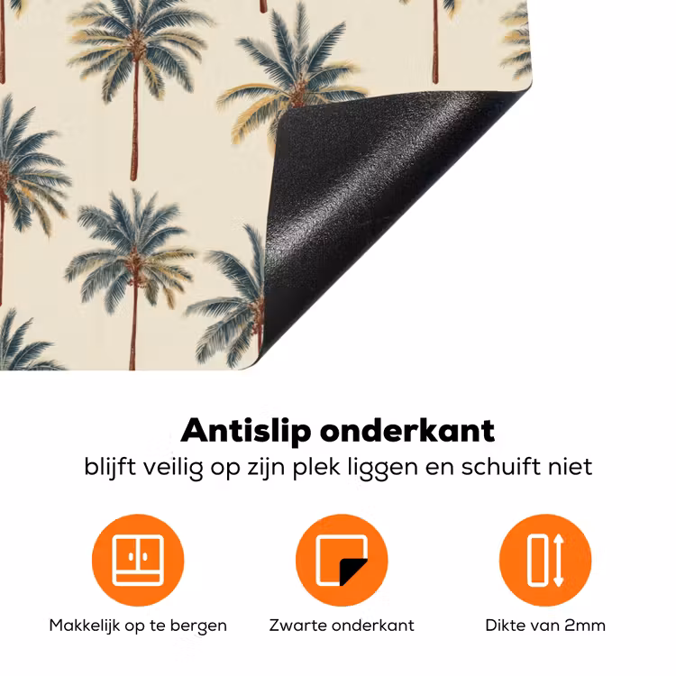 Palmbomen - Tropisch - Groen Inductie beschermer vinyl 3mm klein 276 -zzzzzzz-td-onderkant