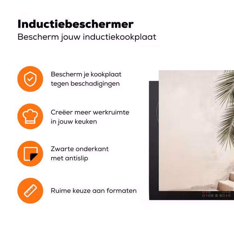 Palmboom - Schaduw - Trap - Beige Inductie beschermer vinyl 3mm klein -zzzzzzz-td-ups