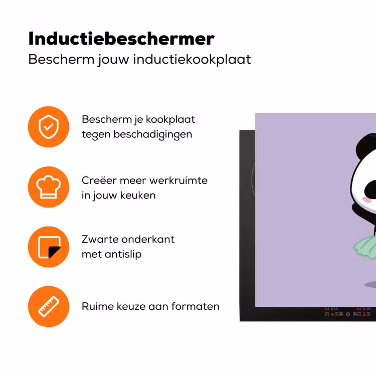Dansende panda - Paars - Sierlijk - Kawaii Inductie beschermer vinyl 3mm klein -zzzzzzz-td-ups