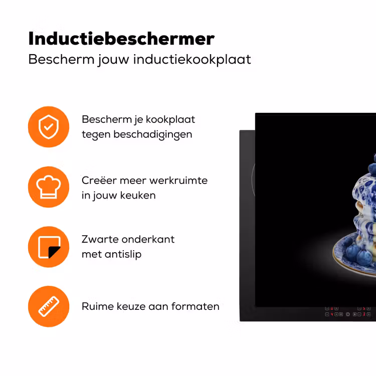 Pannenkoeken - Blauwe Bessen - Bord Inductie beschermer vinyl 3mm klein -zzzzzzz-td-ups