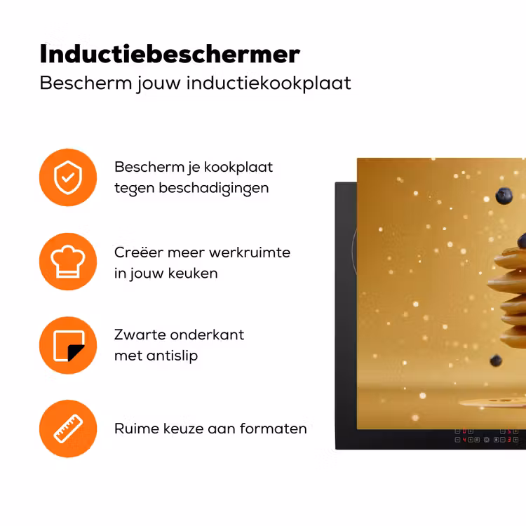 Pannenkoeken - Eten - Honing - Geel Inductie beschermer vinyl 3mm klein -zzzzzzz-td-ups