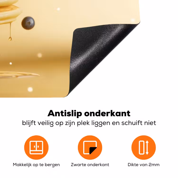 Pannenkoeken - Eten - Honing - Geel Inductie beschermer vinyl 3mm klein -zzzzzzz-td-onderkant
