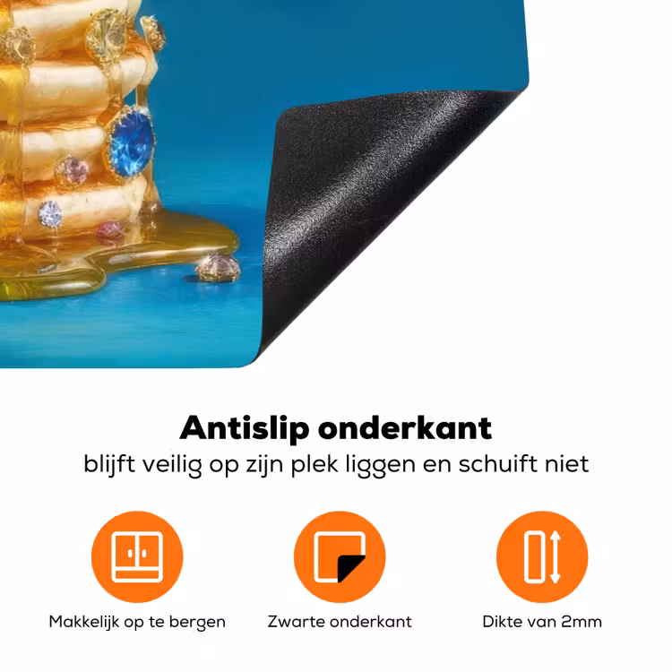Pannenkoeken - Steentjes - Glitter - Slagroom Inductie beschermer vinyl 3mm klein -zzzzzzz-td-onderkant