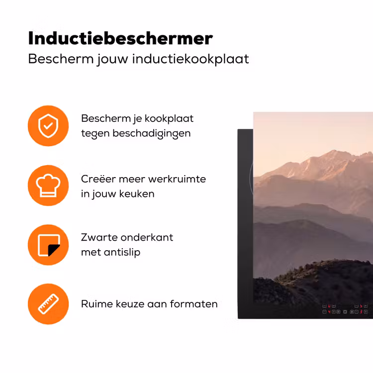 Panorama - Landschap - Bergen Inductie beschermer vinyl 3mm klein -zzzzzzz-td-ups