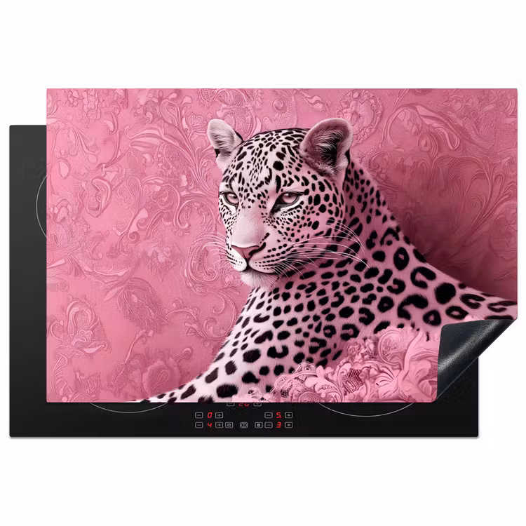 Panter - Luxe - Roze Inductie beschermer vinyl 3mm klein -3d