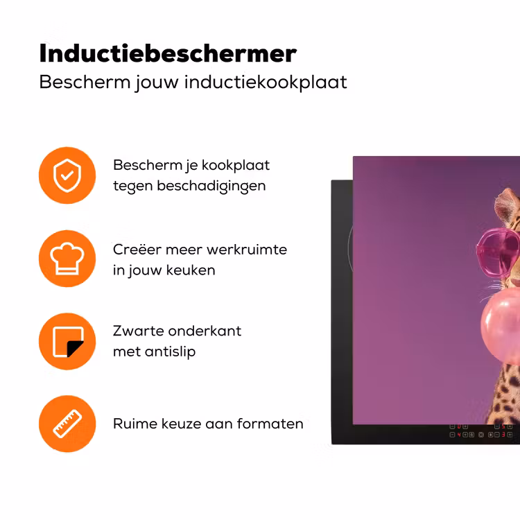 Panter - Zonnebril - Kauwgombel - Roze Inductie beschermer vinyl 3mm klein -zzzzzzz-td-ups
