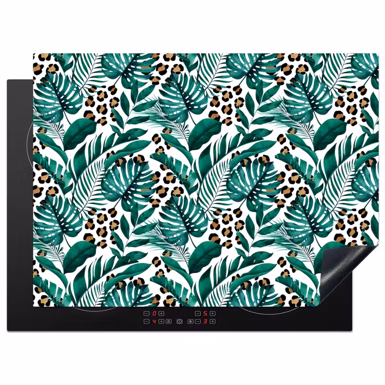 Panterprint - Bladeren - Jungle Inductie beschermer vinyl 3mm klein -3d
