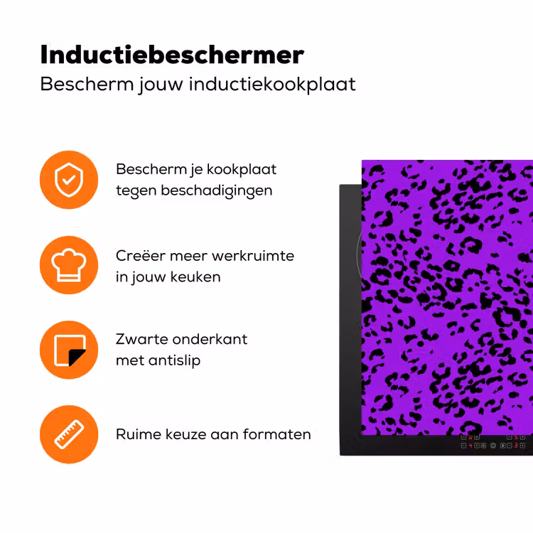 Panterprint - Paars - Patroon Inductie beschermer vinyl 3mm klein 276 -zzzzzzz-td-ups
