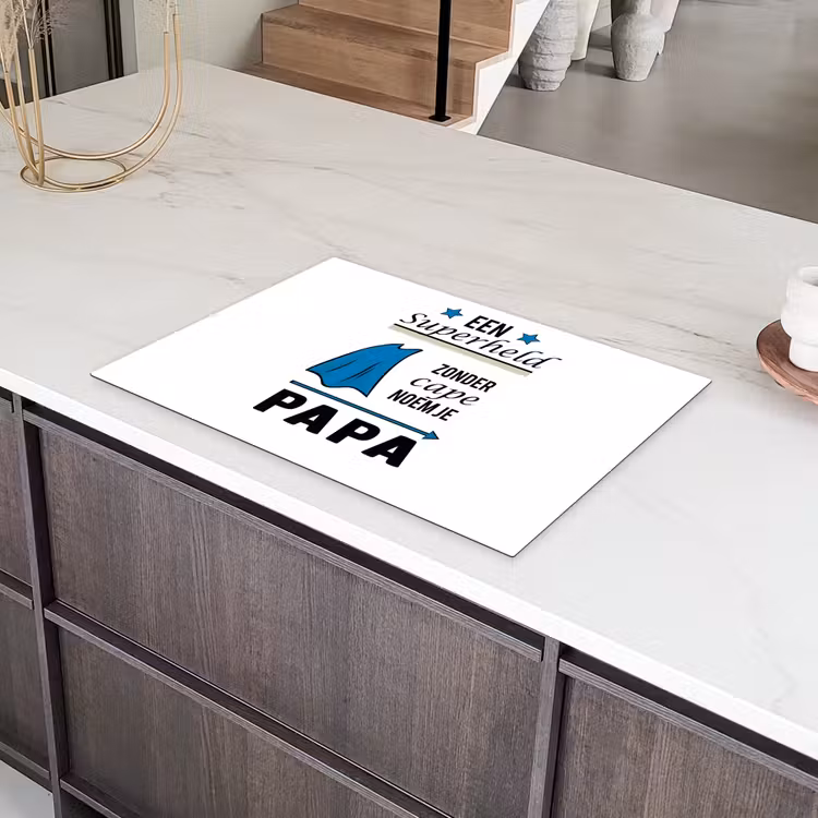 Papa - Quotes - Een superheld zonder cape noem je papa - Spreuken Inductie beschermer vinyl 3mm klein -sfeer8