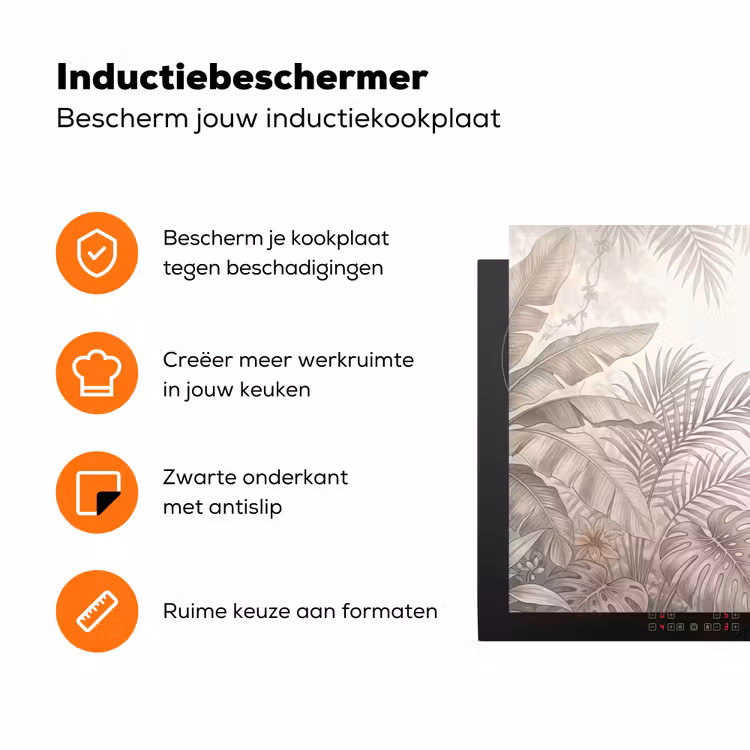 Papagaai - Jungle - Tropisch Inductie beschermer vinyl 3mm klein -zzzzzzz-td-ups