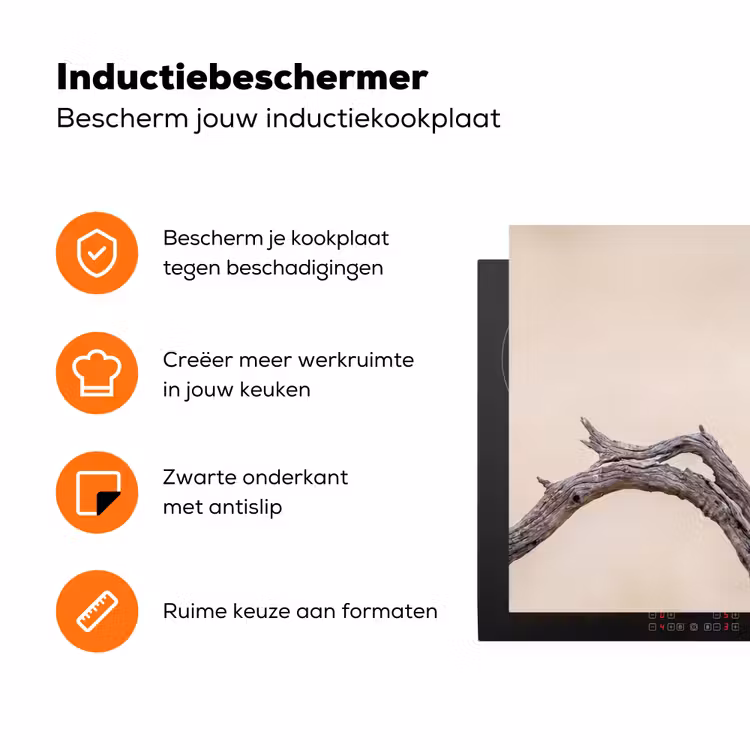 Papagaai - Tak - Roze Inductie beschermer vinyl 3mm klein -zzzzzzz-td-ups