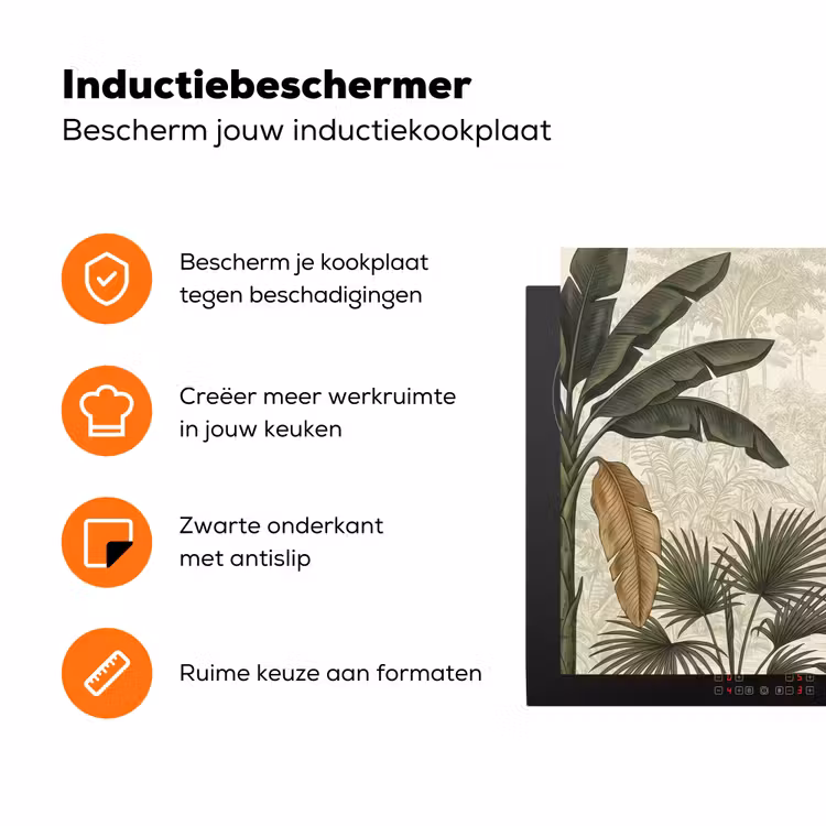 Papagaaien - Jungle - Tropisch - Green Inductie beschermer vinyl 3mm klein -zzzzzzz-td-ups