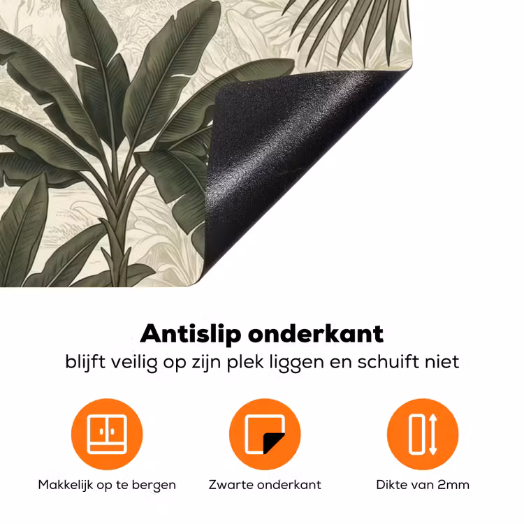 Papagaaien - Jungle - Tropisch - Green Inductie beschermer vinyl 3mm klein -zzzzzzz-td-onderkant