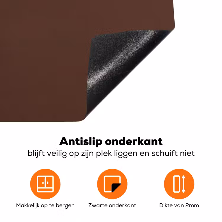 Papaverbol - Droogbloem - Bruin - Minimalistisch Inductie beschermer vinyl 3mm klein -zzzzzzz-td-onderkant