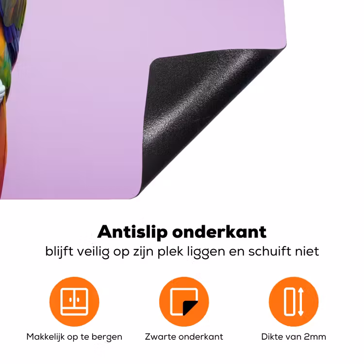 Papegaai - Koksmuts - Pilaar - Vogel Inductie beschermer vinyl 3mm klein -zzzzzzz-td-onderkant