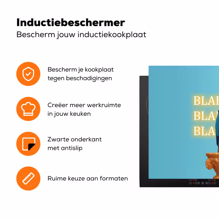 Papegaai - Koksmuts - Quote - Neon Inductie beschermer vinyl 3mm klein -zzzzzzz-td-ups