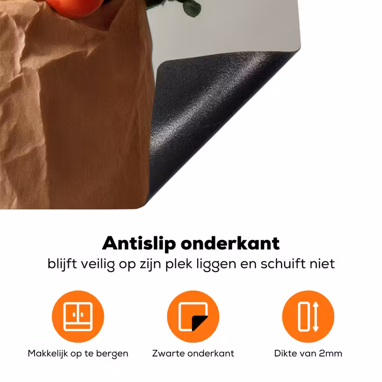 Papieren - Boodschappen - Groente - Kleurrijk Inductie beschermer vinyl 3mm klein -zzzzzzz-td-onderkant