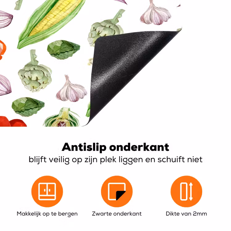 Paprika - Maïs - Patroon - Groente Inductie beschermer vinyl 3mm klein 276 -zzzzzzz-td-onderkant
