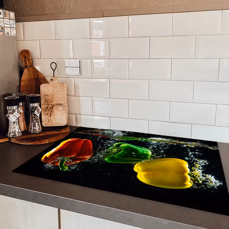 Paprika’s in Watershow Inductie beschermer vinyl 3mm klein -sfeer3