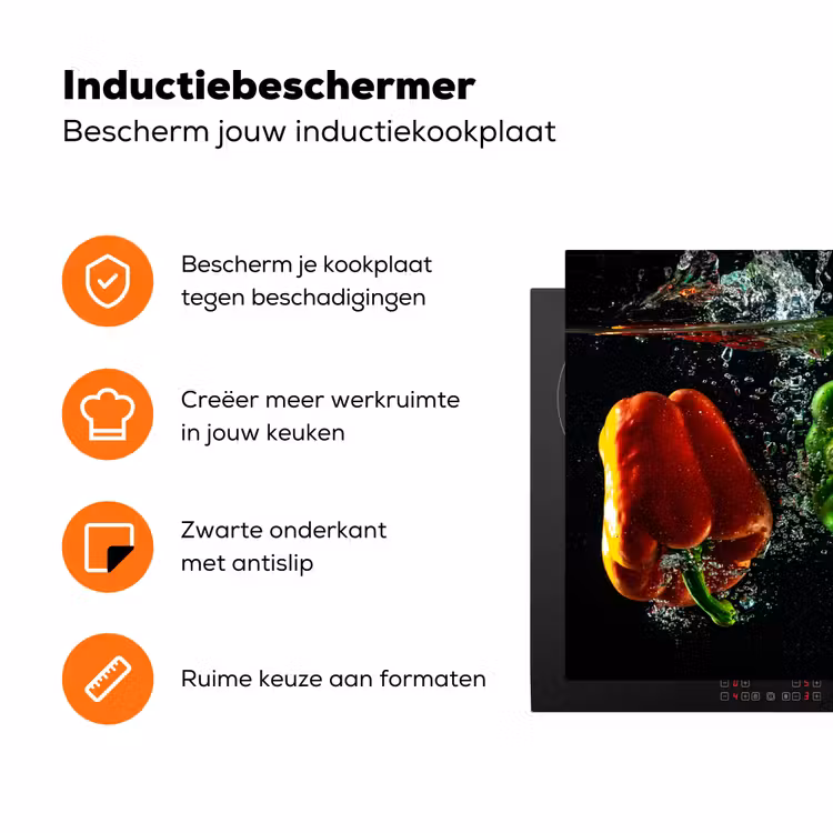 Paprika’s in Watershow Inductie beschermer vinyl 3mm klein -zzzzzzz-td-ups