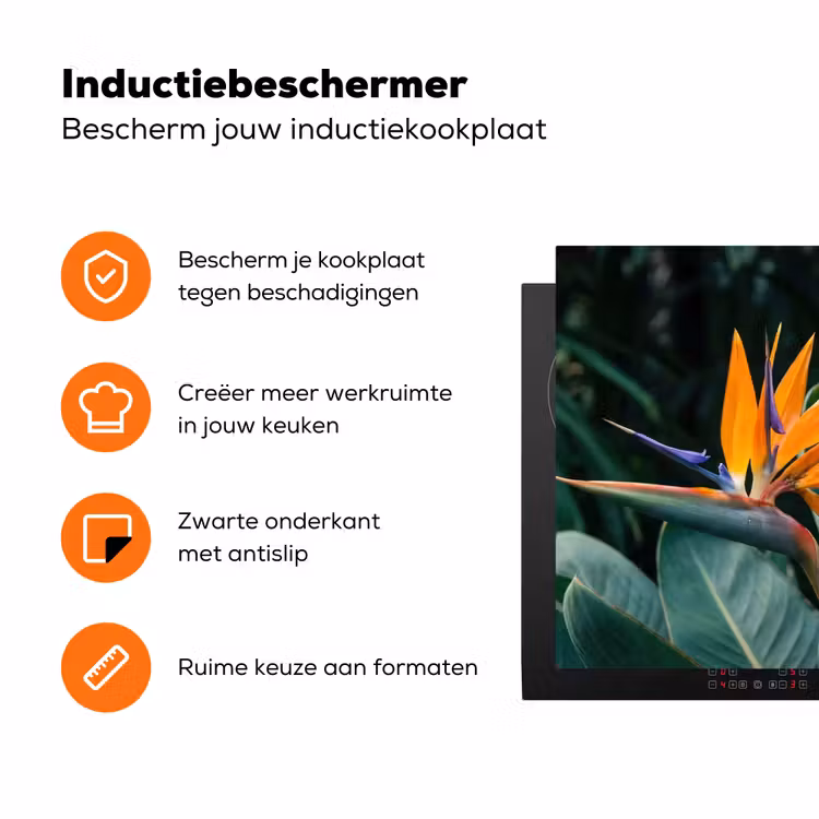 Paradijsvogel - Bloem - Exotisch Inductie beschermer vinyl 3mm klein -zzzzzzz-td-ups