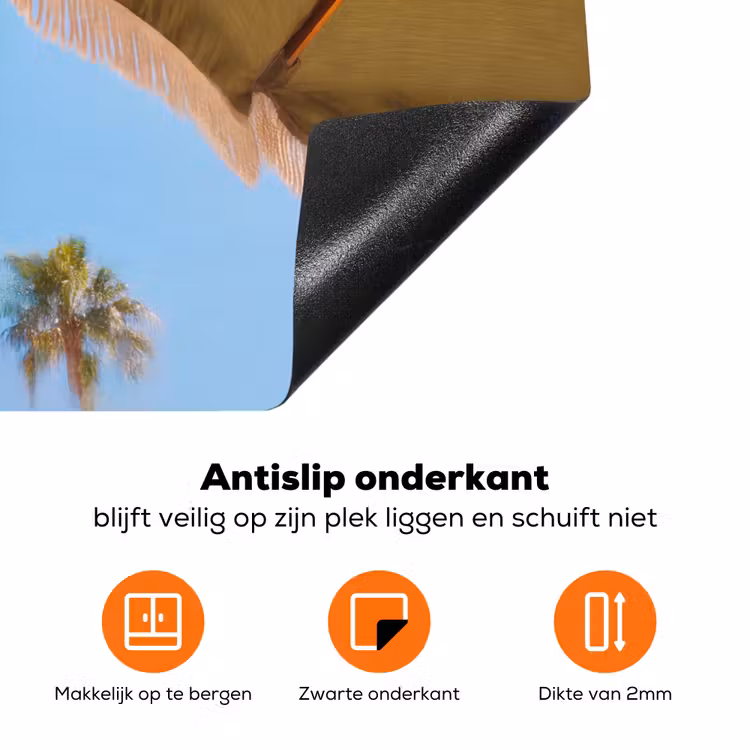 Parasol - Groen - Franjes - Zomer - Tropisch Inductie beschermer vinyl 3mm klein -zzzzzzz-td-onderkant