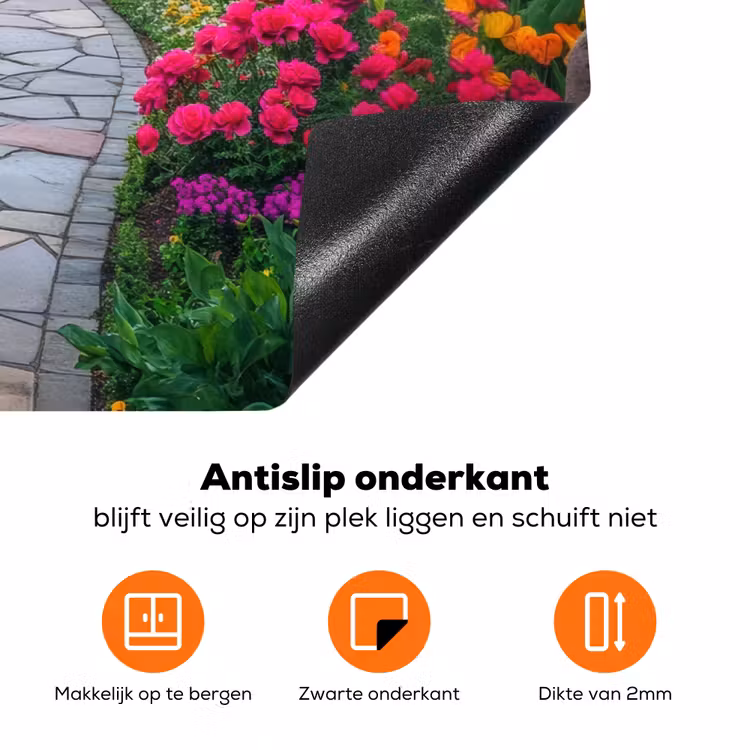 Park - Bloemen - Tuin Inductie beschermer vinyl 3mm klein -zzzzzzz-td-onderkant