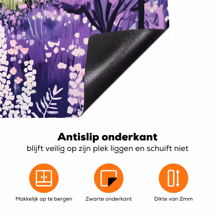 Park - Bomen - Bloemen - Gebouwen Inductie beschermer vinyl 3mm klein -zzzzzzz-td-onderkant