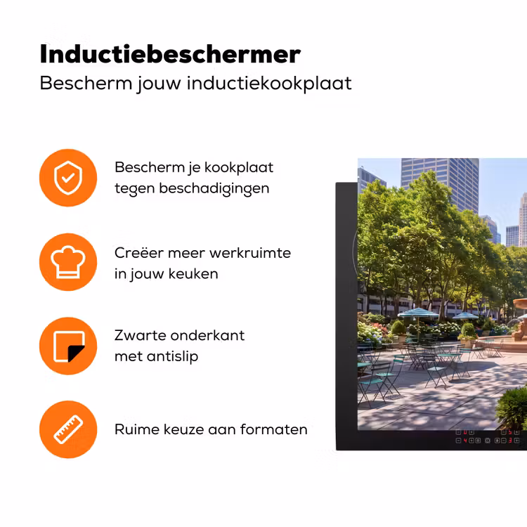 Park - Fontein - Stad - Natuur Inductie beschermer vinyl 3mm klein -zzzzzzz-td-ups